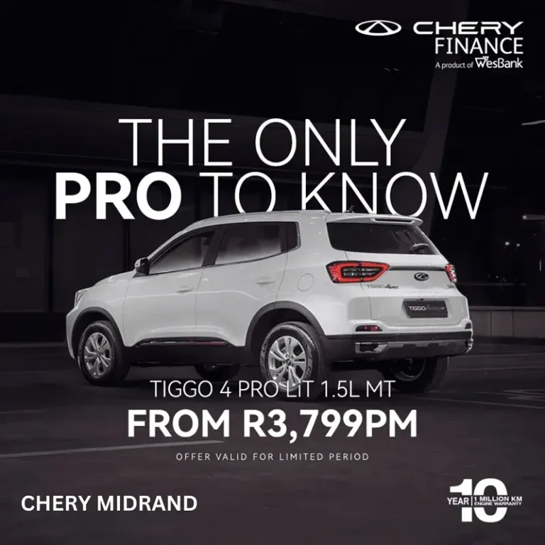 Chery Tiggo 4 Pro Lit SUV from R3799PM