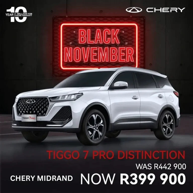 Chery Tiggo 7 Pro Distinction Black Friday Offer with Midrand Exclusive Benefits