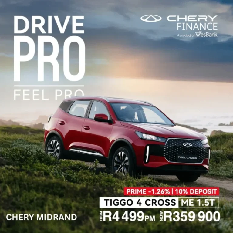 Tiggo 4 Cross ME 1.5T - from R4499pm - R359900 - Chery Midrand October 2025