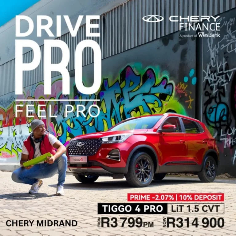 Tiggo 4 PRO LiT 1.5 CVT - from R3799 - R314900 - Chery Midrand October 2025