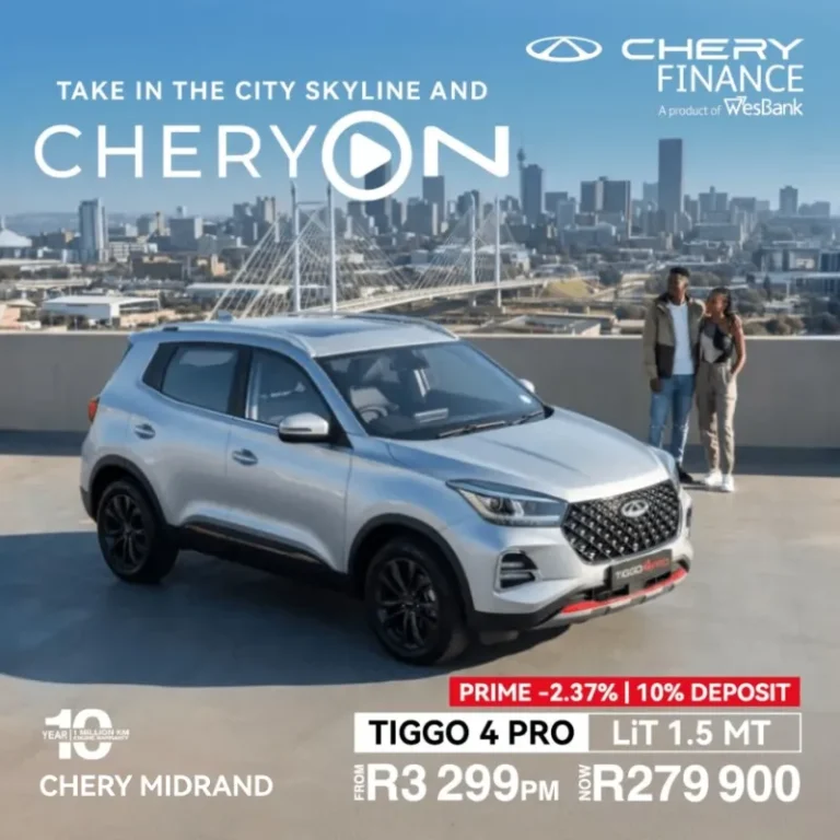 CHERY Tiggo 4 PRO LiT 1.5 MT from R3299 - 279900