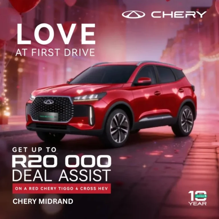Red Chery Tiggo 4 Cross HEV R20000 deal assist