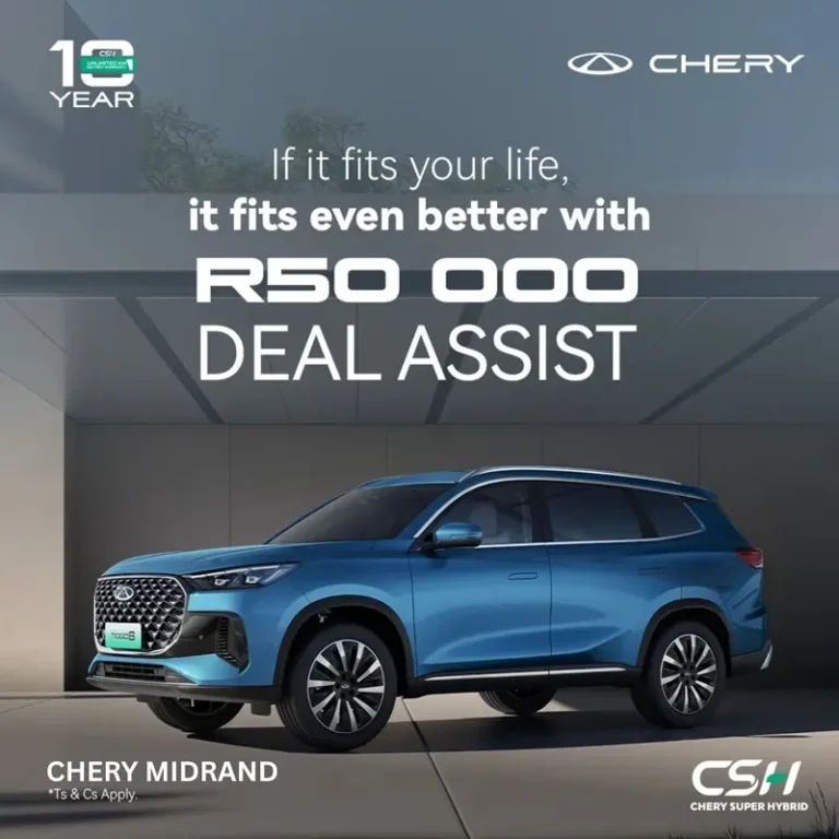 CHERY Tiggo 8 CSH R50,000 deal assist