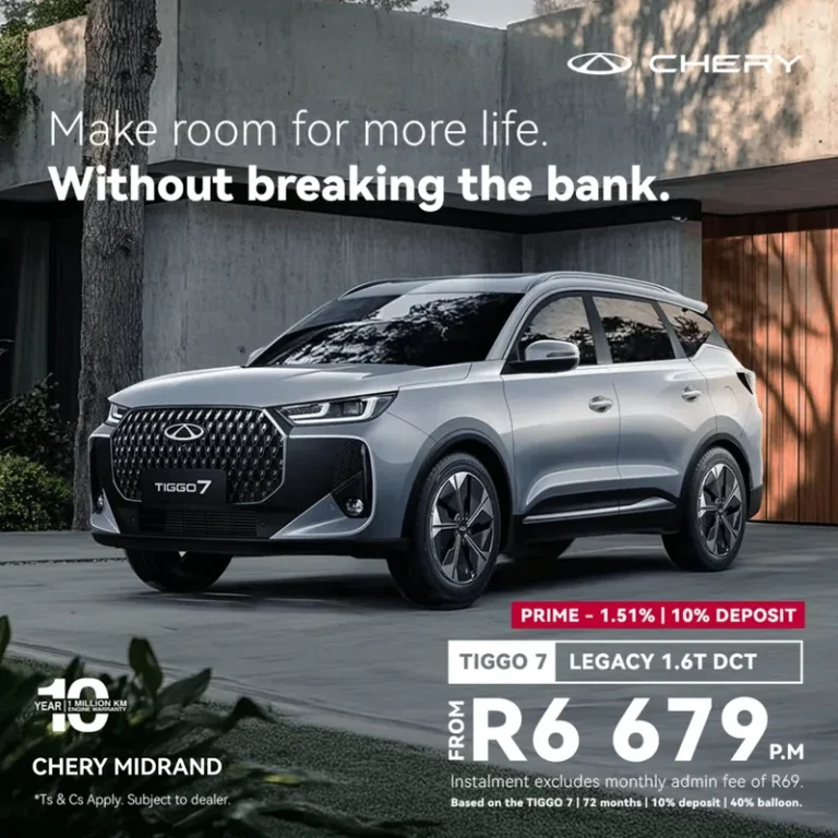 Tiggo 7 Legacy 1.6T DCT from R6 679 PM