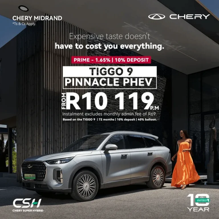 Tiggo 9 Pinnacle PHEV from R10 119 PM